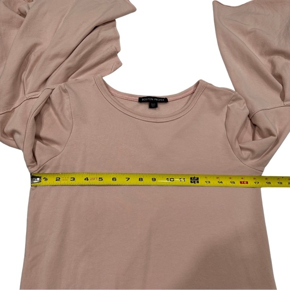 Boston Proper Bell Sleeve Mini Sweatshirt Dress Or Tunic SZ Small Light Link EUC - Picture 5 of 7